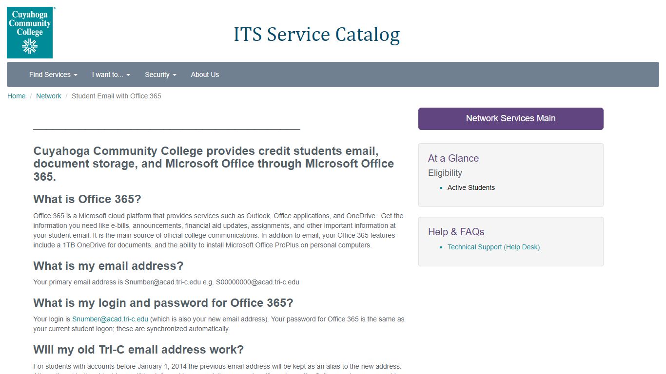 Student Email with Office 365 - Cuyahoga Community College
